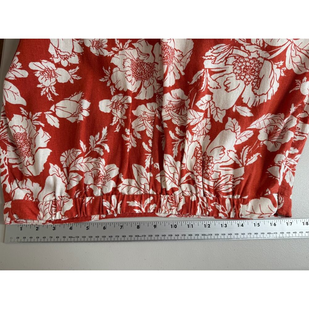 Old Navy High Waisted Linen Blend Floral Maxi Skirt Womens Size Large Tropical - Picture 8 of 11
